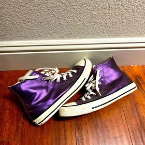 Purple Converse All-Star Hightops womens 8